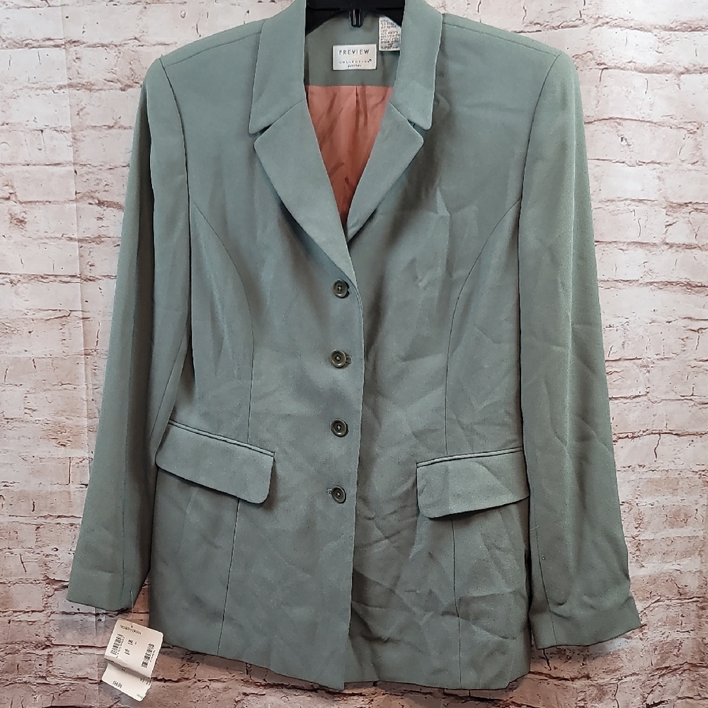 preview collection stylish lily green blazer jacket size 14P nwt new